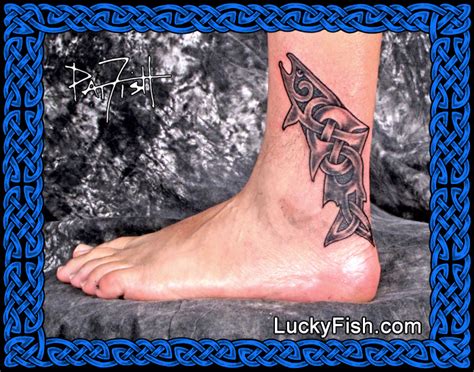 celtic knotwork salmon tattoo luckyfish   tattoo santa barbara