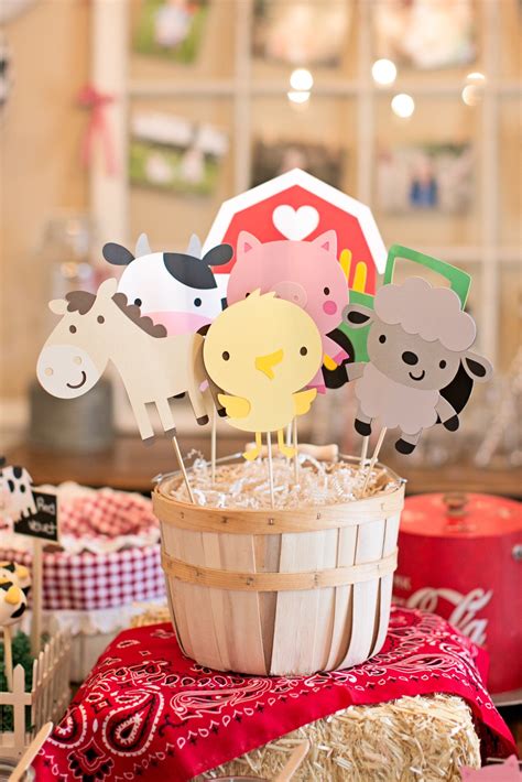 Farm Animal Centerpieces Farm Animal Birthday Party Decor - Etsy | Farm