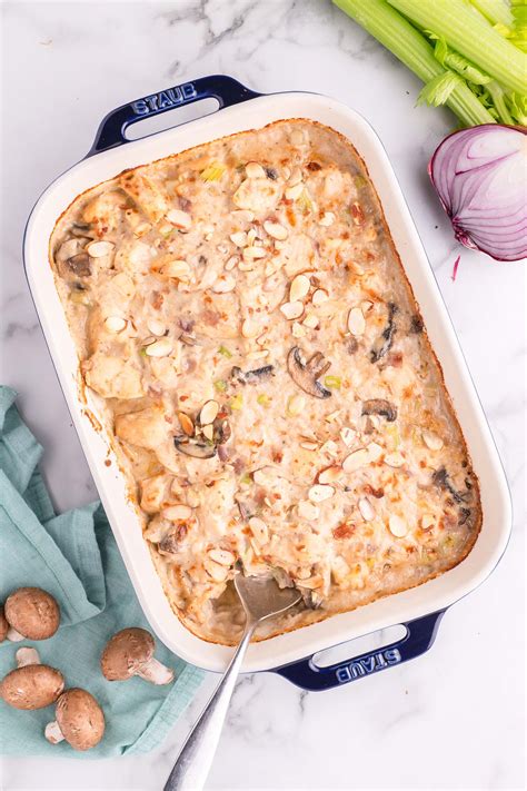 Mushroom Gruyere Chicken and Rice Casserole - xoxoBella