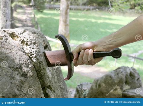 excalibur sword   stone stock image image  caliburn welsh