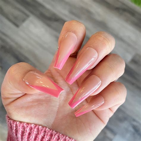 Light Pink Tip Acrylic Nails