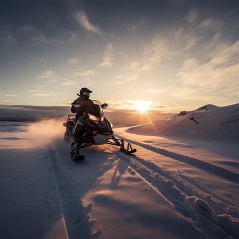 Premium Photo | Extreme Adventure Snowmobiling In The Snowy Winter ...