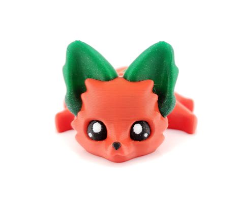 Sara The Strawberry Fox Flexi Fox 7.5 Inches - 3D Printed Fantasy Crea