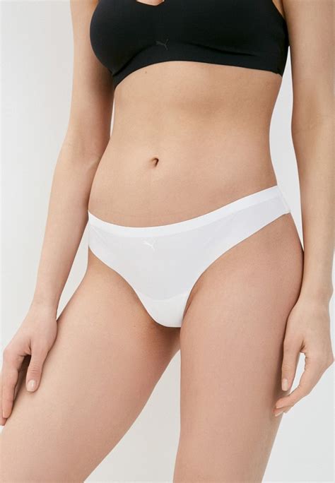 Трусы 2 шт. PUMA PUMA WOMEN SEAMLESS STRING 2P PACK, цвет: белый ...