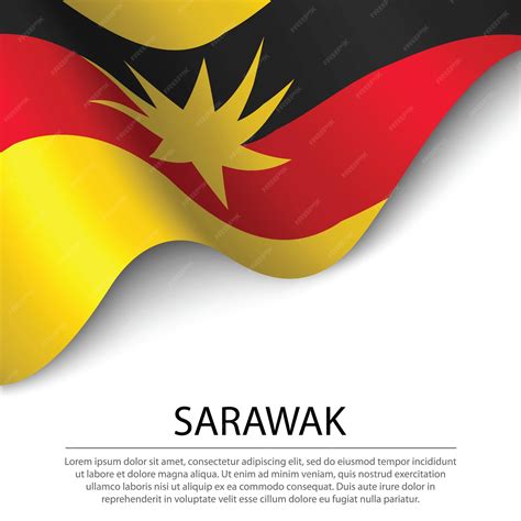 Premium Vector | Waving flag of sarawak is a state of malaysia on white