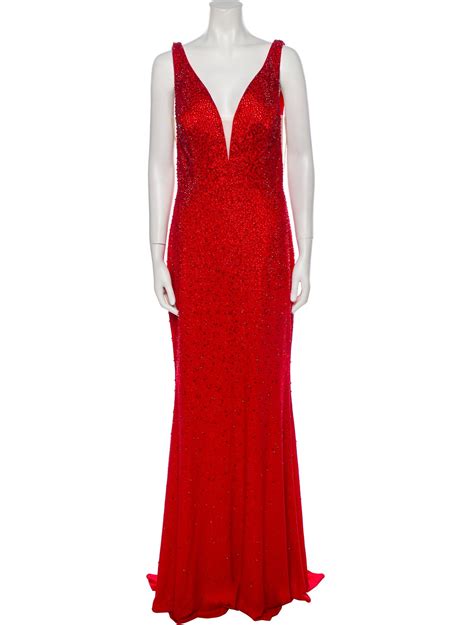 Morilee by Madeline Gardner Silk Long Dress w/ Tags - Red Dresses