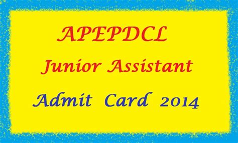 apepdcl junior assistant admit card