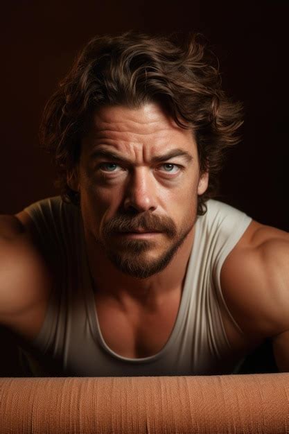 Premium AI Image | Fitness exercise and stretching portrait of man on ...