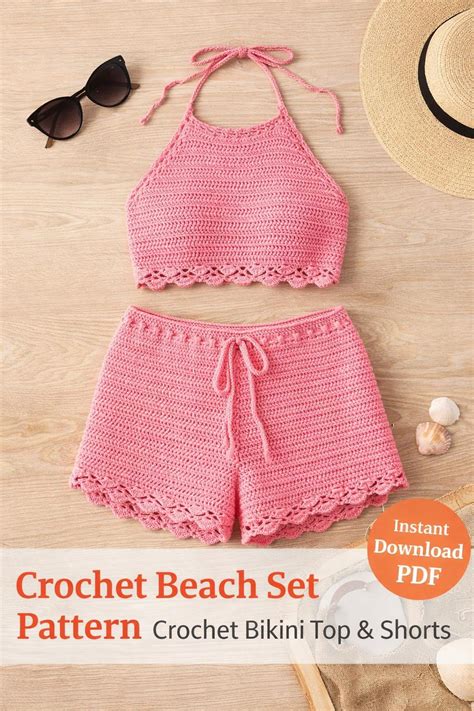 crochet summer bralette  shorts set pattern   etsy