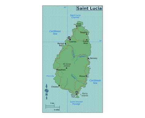 maps  saint lucia collection  maps  saint lucia north america