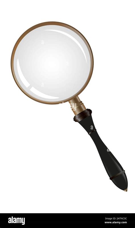 Vintage magnifying glass isolated on white background Stock Photo - Alamy