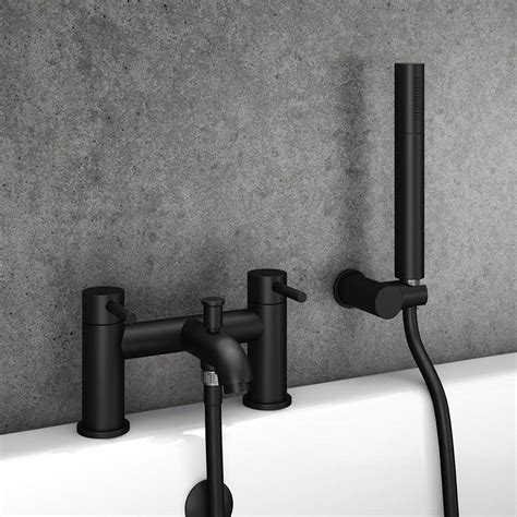 Vellamo Twist Matt Black Bath Shower Mixer Tap & Shower Kit | Shower ...