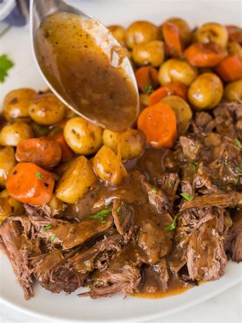 Slow Cooker Pot Roast with the BEST gravy! - The Recipe Rebel