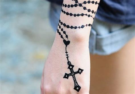 Rosary Tattoo Ideas and Designs for the Hand, Arm, and Body - TatRing