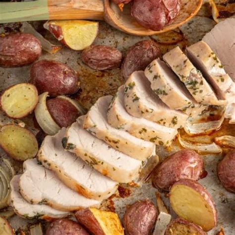 Easy Sheet Pan Pork Tenderloin with Potatoes - The Schmidty Wife