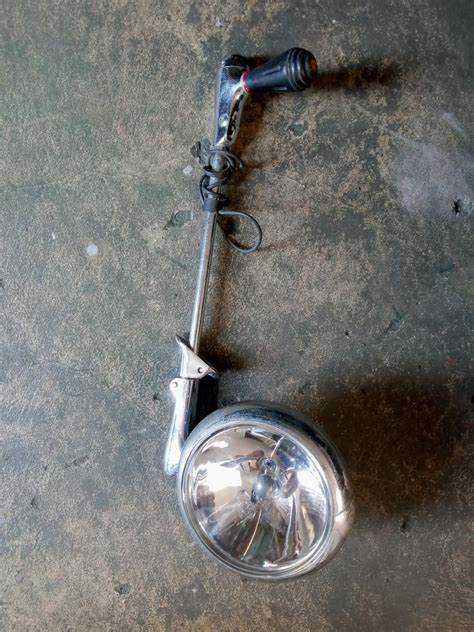Post mount spotlight, chrome plated metal | The H.A.M.B.