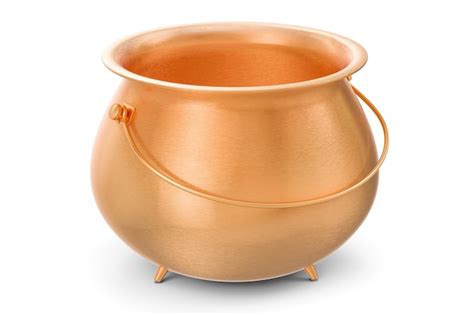 premium photo empty golden pot  rendering