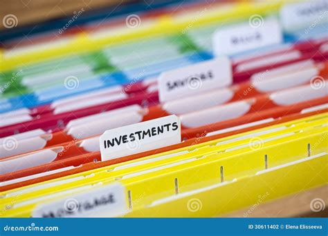 financial documents  folders stock photo image  future investing