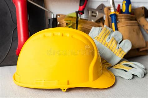 Construction worker helmet stock image. Image of floor - 181901687