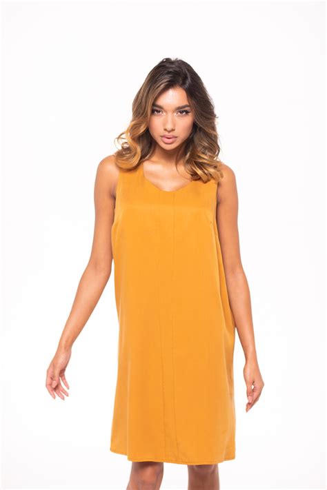 Платье-трапеция короткое охра - купить в модном бутике DL Dress в ...