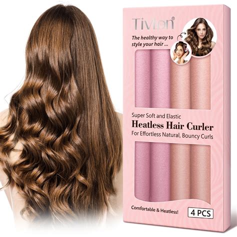 tivlon velvet fabric heatless curling set flexi rods  hook heatless