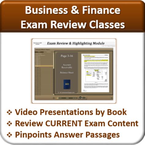 exam review business finance contractor classes