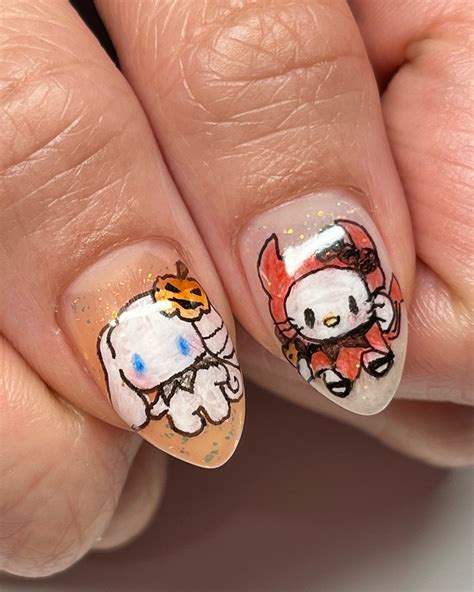 PDX Nails Yessenia | Cozy Pompompurin 💛🍁 swipe for 3D thumbs Art inspo