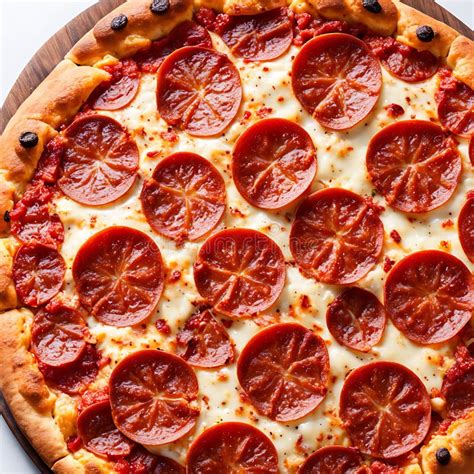close    delicious pepperoni pizza stock illustration