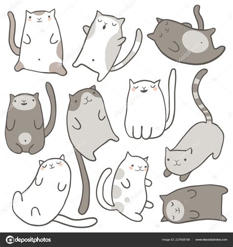 Hand draw colorful funny cats Stock Vector Image by ©lenanikolaeva ...