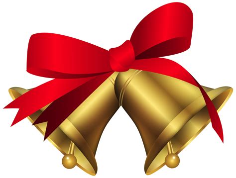 christmas bells  red bow png clip art image happy birthday png