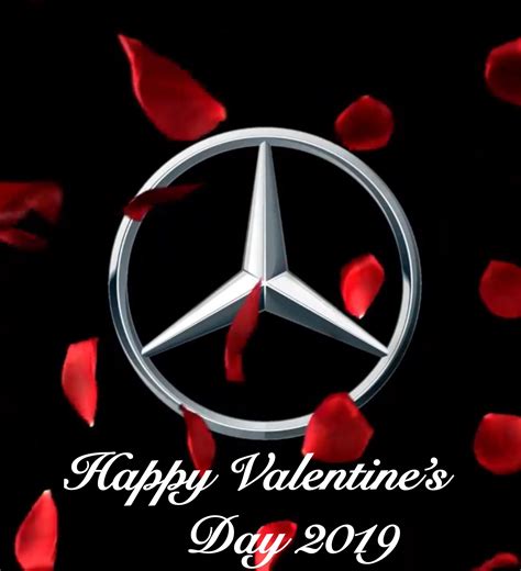 Mercedes Logo with Rose Petals - Happy Valentine's Day 2019