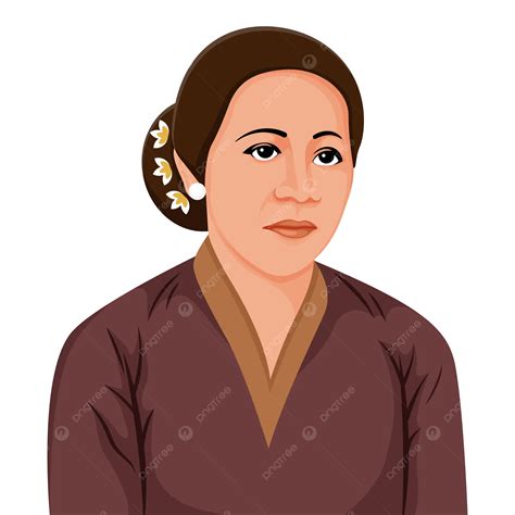 raden ajeng kartini indonesian struggle figure vector raden ajeng