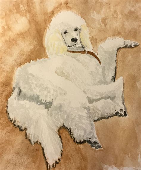 Standard Poodle Watercolour Art
