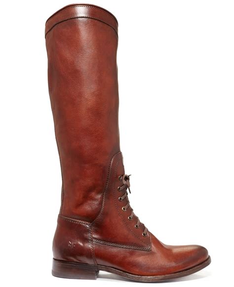 Frye Women'S Melissa Lace Up Riding Boots in Red - Lyst