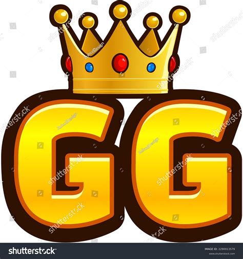 Golden Gg Twitch Emote Vector Illustration Stock Vector (Royalty Free