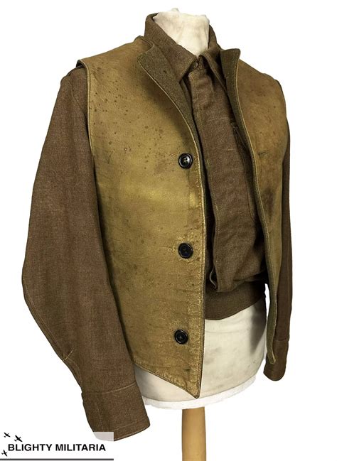 Original WW2 Private Purchase British Army Leather Jerkin in WW2