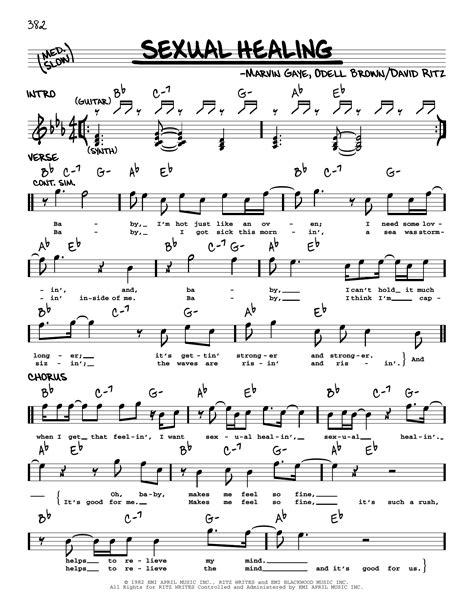 Sexual Healing by Marvin Gaye Sheet Music for Real Book – Melody