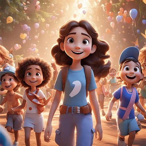 premium photo kids cartoon running   brick road ai