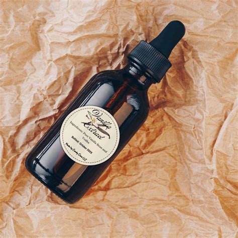 Vanilla Extract Label Template Printable Gift Sticker, Personalize ...