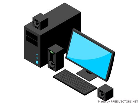 desktop pc vector technology  vectorsnet