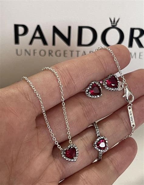 Комплект pandora набір пандора сережки намисто каблучка кульчики ...