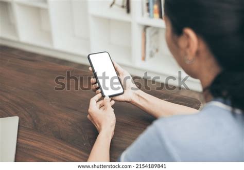 Cell Phone Blank White Screen Mockuphand Stock Photo 2154189841 ...