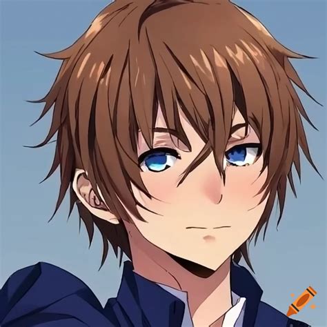 Anime Boy With Brown Hair And Blue Eyes