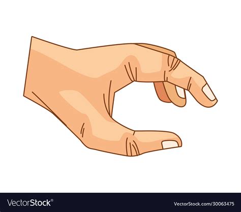 hand touching  cartoon isolated vector image