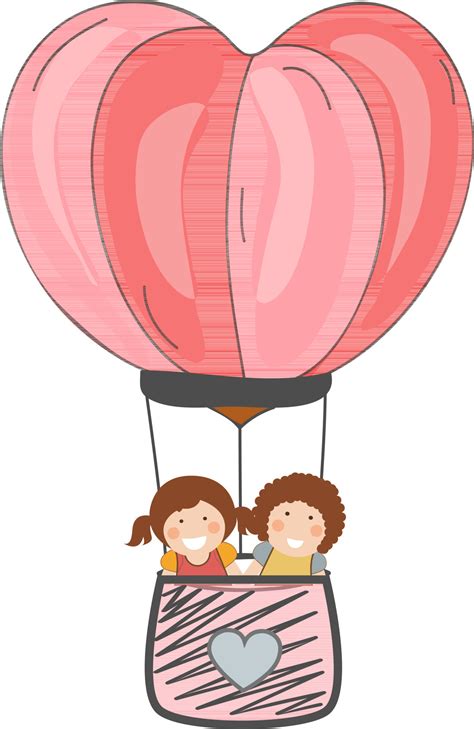 Cartoon kids riding a hot air balloon. 24503898 Vector Art at Vecteezy