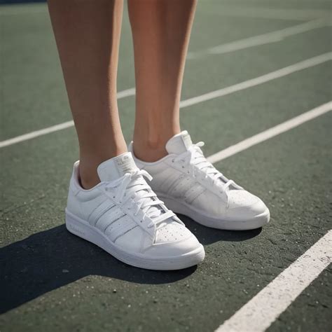 chic appeal  white adidas tennis shoes  women