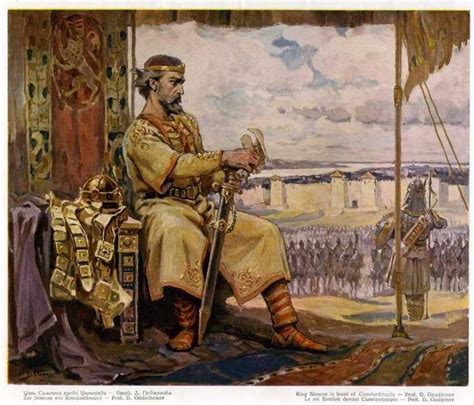 Tsar Simeon the Great before the walls of Constantinople. Dimitar ...