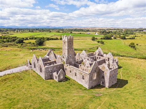 aerial view  ross errilly friary  ireland stock photo image