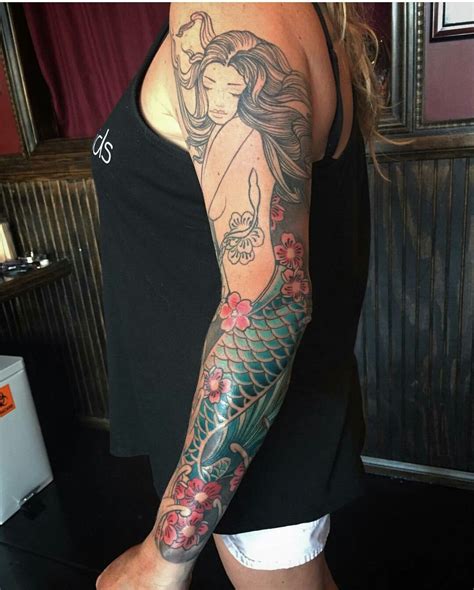 Mermaid | Mermaid sleeve tattoos, Mermaid tattoos, Mermaid tattoo designs