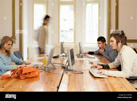 busy modern office stock photo alamy